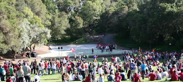 Prospective freshmen attended a concert in Frost Amphitheater during Admit Weekend. Stanford Concert Network is hosting a Frost Revival on May 19 and hopes to use the facility more in the future. Event ticket sales broke even in less than 24 hours, and tickets are still available. (ALISA ROYER/The Stanford Daily)