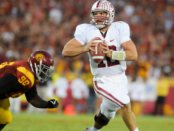 Redshirt junior quarterback Andrew Luck (above) is the fourth Stanford QB to be taken first overall in the NFL draft. The previous three had a big range of NFL careers, and some of them have interesting connections to Luck's early career with the Colts. (MICHAEL LIU/The Stanford Daily)