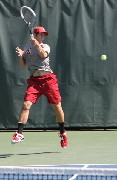 Senior Bradley Klahn (above) ended his stellar Stanford career in style at the NCAA Championships, advancing to the semifinals before losing a hard-fought match to eventual champion Steve Johnson. (ALISA ROYER/The Stanford Daily)