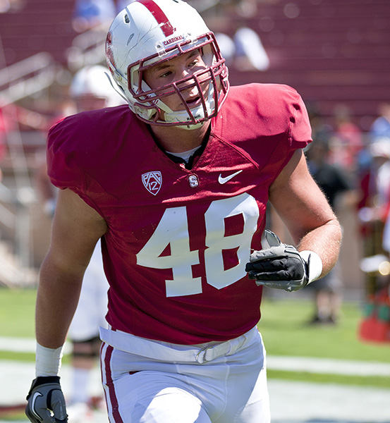 Redshirt freshman outside linebacker Kevin Anderson (above) played for three quarters at the Cardinal & White Spring game.