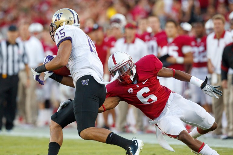 Redshirt junior cornerback Terrence Brown is one of several defensive backs that was lying in wait as the Cardinal's experienced group of seniors led the secondary in 2011. Now it's his turn to take the reins. (BOB DREBIN/StanfordPhoto.com)