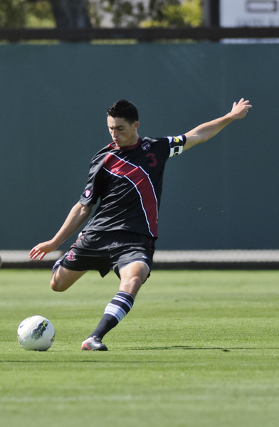 Senior defender Hunter Gorskie was one of several Stanford players who peppered the woodwork with shots against LMU, only to fall 2-1 in overtime (Stanford Daily File Photo)