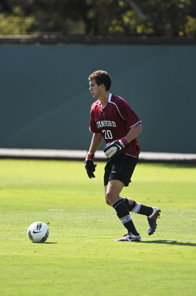 Goalie Drew Hutchins has posted two shutouts in Stanford's seven games this season, accounting for two of the Cardinal's three wins so far. (SIMON WARBY/The Stanford Daily)