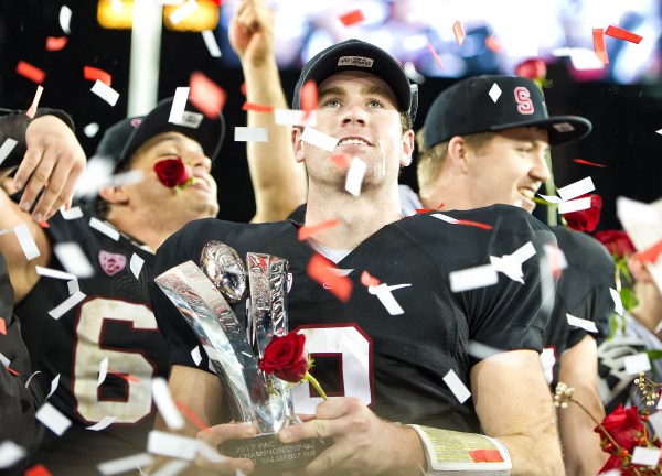 Rallying the Cardinal Quarterback Kevin Hogan was named the MVP of the Pac-12 Championship Game. The redshirt freshman  (DAVID BERNAL/Stanfordphoto.com)