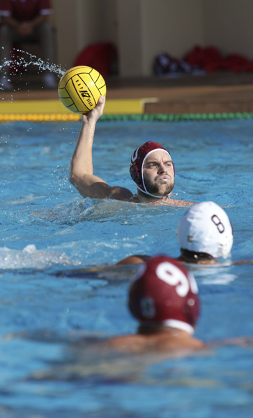 Redshirt junior Forrest Watkins (with ball) and the No. 3 Cardinal take on No. 2 UCLA this weekend (LARRY GE/The Stanford Daily).