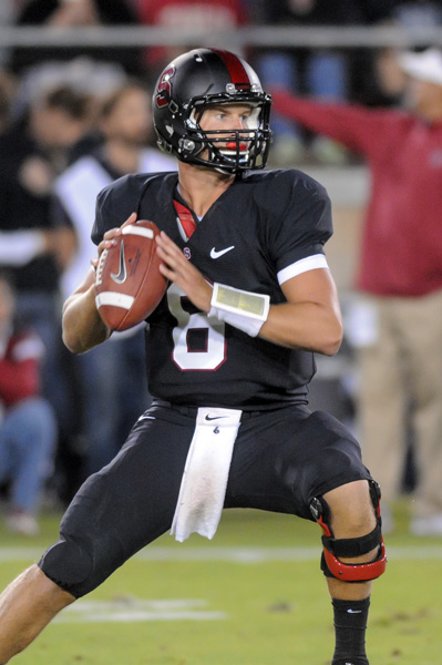 Quarterback Josh Nunes will share more snaps with backup Kevin Hogan on Saturday as No. 14 Stanford takes on Colorado (SIMON WARBY/ The Stanford Daily).