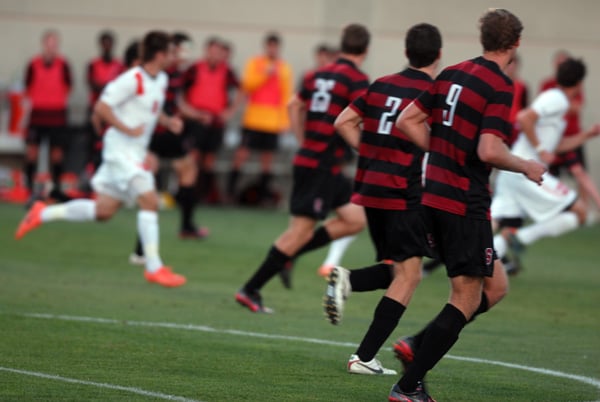 Junior JJ Koval (2) equalized for Stanford late, but No. 5 UCLA scored a golden goal in double overtime to dash the Cardinal's postseason hopes (AVI BAGLA/The Stanford Daily).