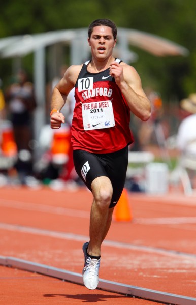 Stanford junior Michael Atchoo broke the school and conference record for the indoor mile by turning in a 3:57.14 to lead a 1-2 sweep in the event with teammate Tyler Stutzman.