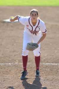 Freshman pitcher Kelsey Stevens (above)