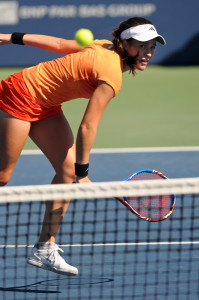 Junior Nicole Gibbs (pictured) and her partner junior Kristie Ahn won both their doubles matches last weekend against Clemson and Florida