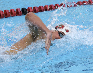 Sophomore Drew Cosgarea took first in the 1650-yard freestyle at this weeks Pac-12 Championships, but for the first time in 31 years, Stanford did not come away with the team title. (HECTOR GARCIA-MOLINA/StanfordPhoto.com)