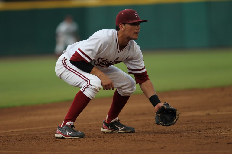 Stanford sophomore third baseman Alex Blandino hit a three-run home run in the top of the eighth to put the game well out of reach of Pacific yesterday. (DON MONTAGUE/StanfordPhoto.com)