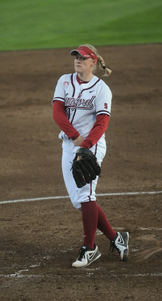 Senior Teagan Gerhart (15) earned two complete-game wins to lead Stanford past UCLA.