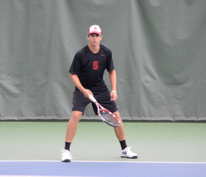 Sophomore Robert Stineman lost Wednesday's decisive match against Pepperdine's Finn Tearney. (MADELINE SIDES/The Stanford Daily)