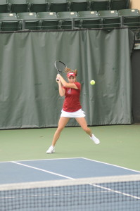 Senior Natalie Dillon (above) walked on to the Stanford tennis team four years ago and hasn't looked back. (ZETONG LI/The Stanford Daily)