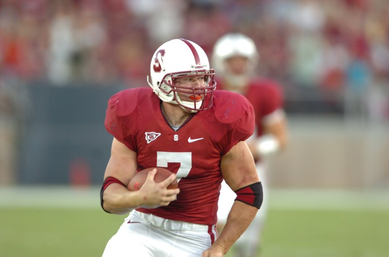 (n 2009, then-senior running back Toby Gerhart (7) carried the team on his back. In Stanford's 55-21 blowout of USC, the workhorse rumbled for 178 yards on 29 carries, as the Trojans could not find a way to stop power. (Stanford Daily File Photo)Stanford Daily File Photo)