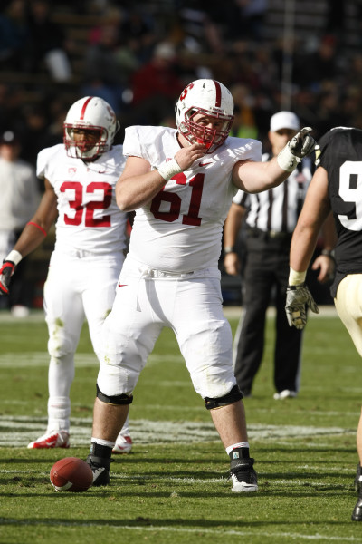 Senior Conor McFadden is one of three veterans vying for the senior job. "He’s absolutely brilliant," says offensive coordinator Mike Bloomgren. "He probably could coach those guys better than I can.” (Jamie Schwaberow/ISI Photos)