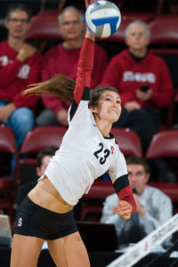 Sophomore outside hitter Jordan Burgess recorded a team-high 10 kills against Oregon State on Friday, hitting 0.364 overall in the match,  