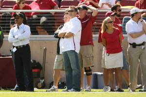 Former Stanford Cardinal and NFL superstar John Lynch during Stanford's 24-16 win over UCLA on October 3, 2009 at Stanford Stadium in Stanford, California.