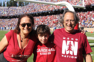 Levitt credited his wife Rina (left) for her support throughout his career. (AVI BAGLA/The Stanford Daily)