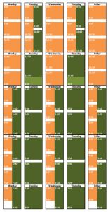 Courtesy of Ilya Mouzykantskii. The scheduling proposal recommends all classes start on the half-hour from 8:30 a.m.  to 7:30 p.m.