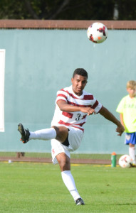 Sophomore defender Brandon Vincent (above) scored the golden goal that helped keep Stanford's NCAA Tournament hopes alive. (SEAN CHRISTOFFERSON/The Stanford Daily)