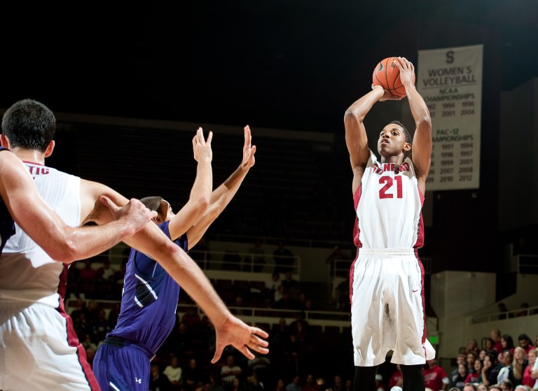 Senior Anthony Brown (21) again provided an efficient performance for the Cardinal, scoring 15 points on 5-for-7 shooting. (isiphotos.com)