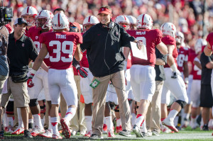 Recruiting coordinator Mike Sanford (above) has been hired as the next offensive coordinator at Boise State. (GRANT SHORIN/Stanfordphoto.com)