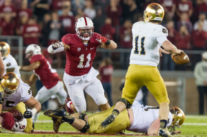 Fifth-year senior inside linebacker Shayne Skov (11) will look to cap his celebrated Cardinal career with a repeat Rose Bowl victory. (GRANT SHORIN/Stanfordphoto.com)