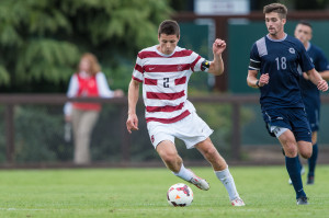 Stanford midfielder JJ Koval (left) was selected ninth in the MLS SuperDraft on Thursday, joining former Cardinal teammate Adam Jahn with the San Jose Earthquakes. (JIM SHORIN/StanfordPhoto.com)