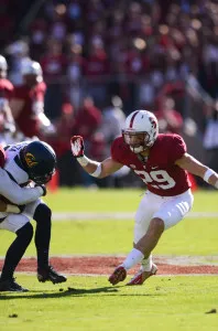 Senior free safety Ed Reynolds (left) announced on Tuesday that he would enter the 2014 NFL Draft. (SAM GIRVIN/The Stanford Daily)