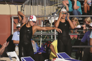 Felicia Lee (left) led the Card to victories (SIMON WARBY/The Stanford Daily)