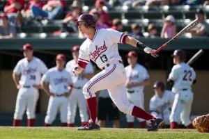 With the Cardinal's pitching situation appearing more secure by the week, it's up to Austin Slater (above) and the rest of the Cardinal's bats to revive the squad's record. (BOB DREBIN/StanfordPhoto.com)