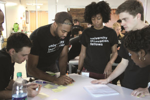 University Innovation Fellows took part in a design challenge at Google on March 20, 2014. (Courtesy of Laurie Moore)