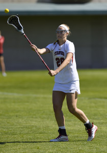 Freshman Alex Poplawski (above) has scored in all eight of her appearances this season, including four goals at Cornell on Tuesday. (HECTOR GARCIA-MOLINA/StanfordPhoto.com)