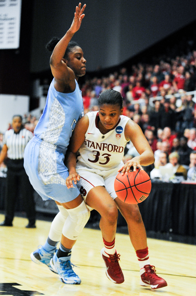 Junior guard Amber Orrange (right)