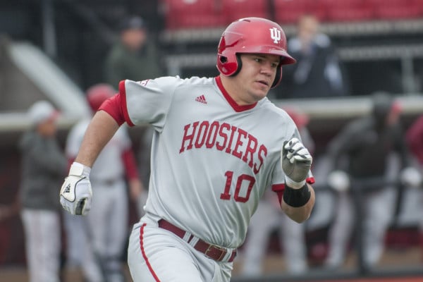 Junior catcher Kyle Schwarber, a projected top-20 pick in this year's MLB Draft, will look to boost IU's offense this weekend in the Bloomington regional. He led the Big Ten with 12 home runs this season. (Courtesy of The Indiana Daily)