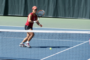 Senior Kristie Ahn (above) was ranked in the top five nationally all season long. (LARRY GE/The Stanford Daily)