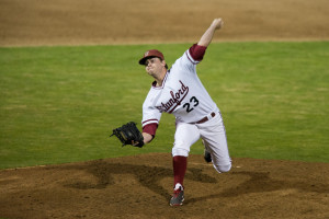 Logan James (above) will look to keep Stanford's postseason hopes alive when the Cardinal travel to Salt Lake City for the final series of the regular season. James has posted a 2-3 record in 20 appearances this year.