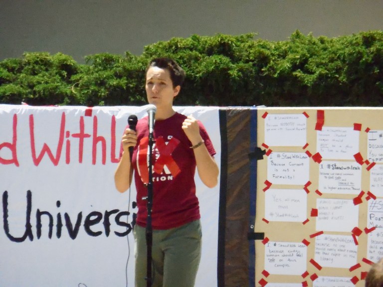 Stand with Leah activists are unhappy with a discussion with University President John Hennessy about the handling of the sexual assault case involving Leah Francis '14 (above) and her assailant, another student at the time. (CALEB SMITH/The Stanford Daily)