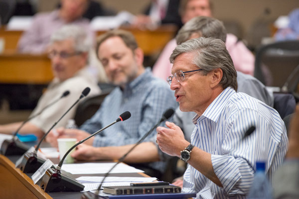 Provost John Etchemendy '82 initially announced the convening of a student-faculty task force addressing sexual assault at Stanford during the June 12 Faculty Senate meeting.