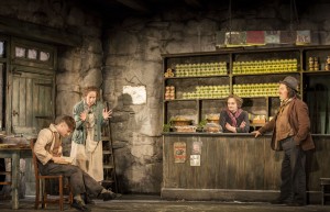 Daniel Radcliffe (Billy), Ingrid Craigie (Kate Osborne), Gillian Hanna (Eileen Osborne) and Pat Shortt (Johnnypateenmike), photo by Johan Persson