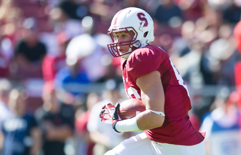 Senior wideout Devon Cajuste was suspended for the UC-Davis game last week, but will look to be a dynamic threat in the Cardinal passing game today. (JOHN TODD/isiphotos.com)