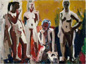 David Park, Four Women, 1959, oil on canvas. Gift of Harry W. and Mary Margaret Anderson and Mary Patricia Anderson Pence. Courtesy of Hackett | Mill, representative of the Estate of David Park. Courtesy of the Anderson Collection.