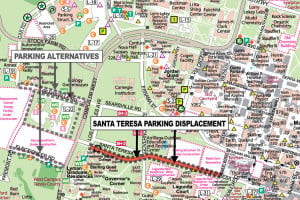 Santa Teresa Street closed earlier today while the area is under construction. (Courtesy of Parking & Transportation Services/Stanford Report)