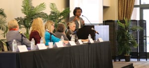 Thursday evening at Paul Brest Hall, members of the Stanford community gathered for an open discussion addressing University organization and bureaucracy around sexual assault cases and student awareness of their rights. (KEVIN HSU/The Stanford Daily)