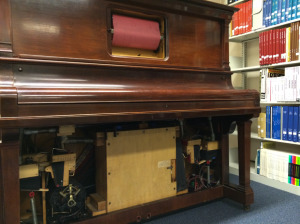 The Stanford Music Department received the Denis Condon Collection of self-playing pianos and more than 7,500 music rolls. (ALEXANDRA NGUYEN-PHUC/The Stanford Daily)