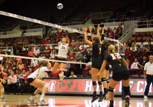 Junior outside hitter Jordan Burgess (ROGER CHEN/The Stanford Daily)