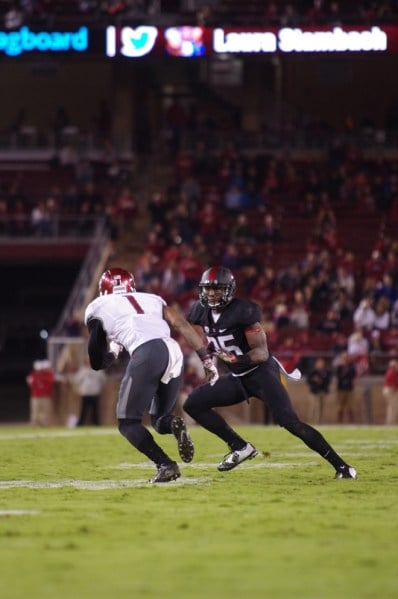 Junior Alex Carter (right) and the Stanford secondary will look to rebound against Oregon State and Sean Mannion, who is second all-time in the Pac-12 in passing yards.