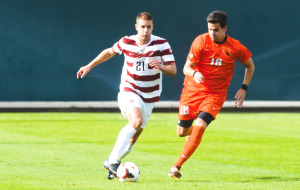 Senior captain and right fullback Jimmy Callinan (left) scored his first career goal against USF as the Cardinal improved their record to 8-2-2 heading into a critical duel with No. 1 UCLA.